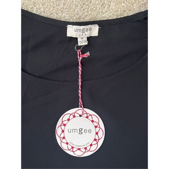 NWT Umgee bohemian black loose fit double ruffle sleeve top - Picture 5 of 7